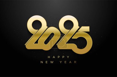 Modernes und 3D-Design Frohes neues Jahr 2025. Mit einem einzigartigen und glänzenden Zahlendesign. Premium-Vektordesign für eine Neujahrsfeier 2025.