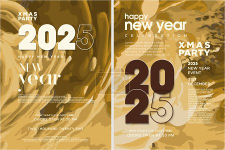Illustration for New year 2025 design. Set classic design with very elegant background. Premium design background for posters, banners and social media posts. - Royalty Free Image