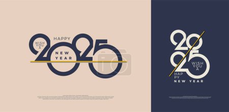 Happy New Year 2025. Premium vector design with simple and flat numbers. A concept full of meaning. Design for a calendar, poster and card.