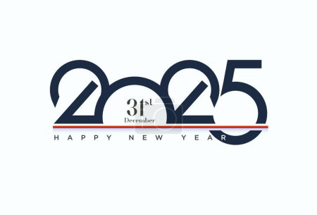 Vector Frohes Neues Jahr 2024. Mit einem einzigartigen Zahlendesign und einem sehr einfachen Premium-Farbvektordesign. Design für 2025 Kalender, Poster und Posts in den sozialen Medien.