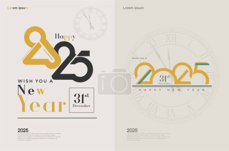 Delicate banner of 2025 celebration with two different concepts. vector premium 2025. New Year 2025. Design for 2025 calendar, template, card and social media post.