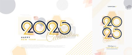 Neues Jahr 2025 Zahlenkonzept. Mit schönen und einzigartigen Zahlen kombiniert mit eleganten Farben. Neues Jahr 2025 Design für Kalenderdesign, Poster und Grußkarten.