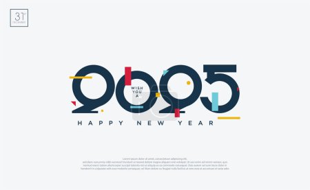 Neujahrsfeier 2025. Klassisches Zahlendesign 2025 mit einem Hauch schöner und schöner Designornamente. Elegantes Design für Banner, Poster und Social-Media-Posts.