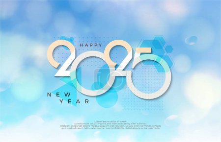 Happy New Year 2025. Design template with beautiful background. Elegant 2025 logo design for celebration background and decoration. 2025 new year vector premium design.