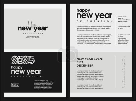 Eine Vorlage mit einem einfachen Konzept und einem Hauch von Schwarz-Weiß. Entwurf der Neujahrsvorlage 2025. Vector Premium Design für 2025 Neujahrskalender, Plakat und Feiervorlage.
