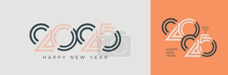Happy New Year 2025 design. Creative design of 2025 typography. Design for 2025 celebration and decoration. Classic and simple background. Vector premium 2025.