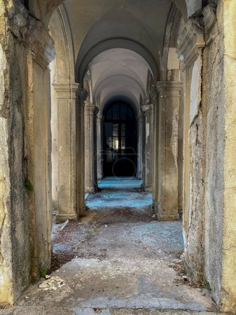 Old arches in the courtyard of an old church