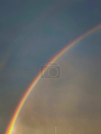 Rainbow in the sky, closeup of photo