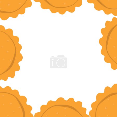 Illustration for Empanadas or fried pie vector illustration. Typical Latino America and spanish fast food. Empanada in cartoon style close-up for cafe fast food design - Royalty Free Image
