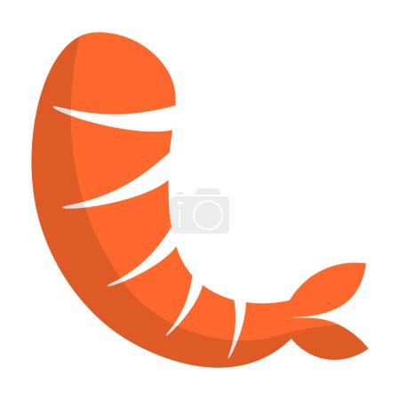 Téléchargez les illustrations : Fruits de mer aux crevettes. Crevettes isolées sur fond blanc. Logo. Crevettes - en licence libre de droit