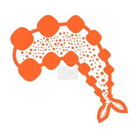 Téléchargez les illustrations : Fruits de mer aux crevettes. Crevettes isolées sur fond blanc. Logo. Crevettes - en licence libre de droit