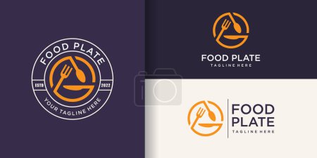 Ilustración de Diseño del logo del grupo de alimentos con concepto creativo moderno Premium Vector - Imagen libre de derechos