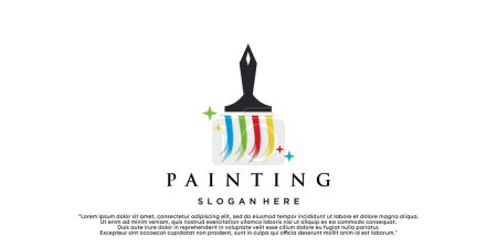 Illustration for Painting logo design renovation icon, painting home services icon,full color and unique Premium Vector - Royalty Free Image