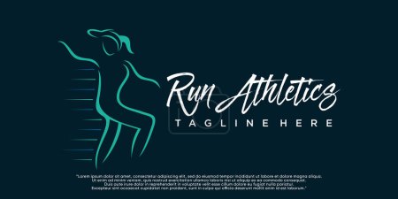 Illustration for Run athletics logo design unique concept Premium Vector - Royalty Free Image