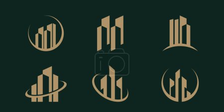 Illustration for Building unique logo set , modern, concept , real estate, Premium Vector - Royalty Free Image