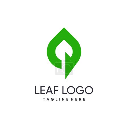 Téléchargez les illustrations : Idée vectorielle de conception de logo feuille à la mode avec concept créatif - en licence libre de droit
