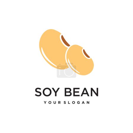 Illustration for Vector soybean vector flat illustration. organic legumes beans - Royalty Free Image