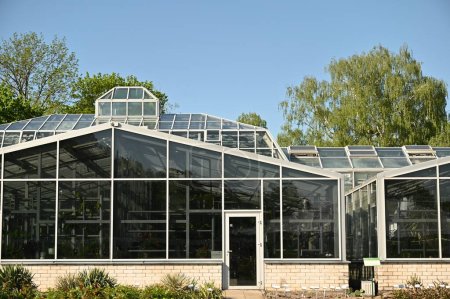 Foto de Invernadero jardín botánico para el cultivo de plantas exóticas decorativas - Imagen libre de derechos