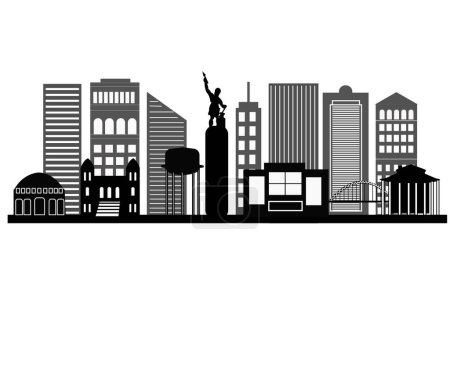 Téléchargez les illustrations : Birmingham USA City Skyline Vector - en licence libre de droit