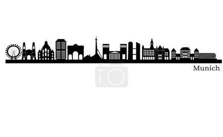 Illustration for Munich Cityscape Vector Design - Royalty Free Image