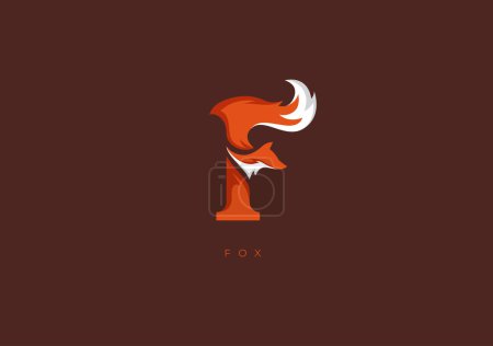Foto de Este es un logotipo moderno de Fox, Gran combinación de símbolo de Fox con la letra F como inicial de Fox. - Imagen libre de derechos