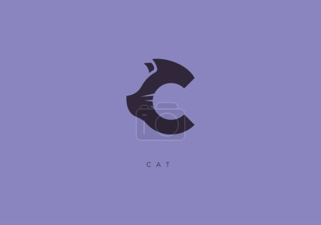 Foto de Este es un logotipo moderno de Cat, Gran combinación de símbolo Cat con letra C como inicial de Cat sí mismo. - Imagen libre de derechos
