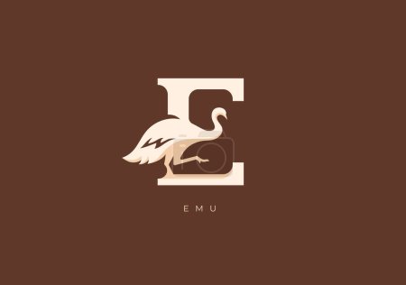 Photo for This is a modern logo of Emu, Great combination of Emu symbol with letter E as initial of Emu. - Royalty Free Image