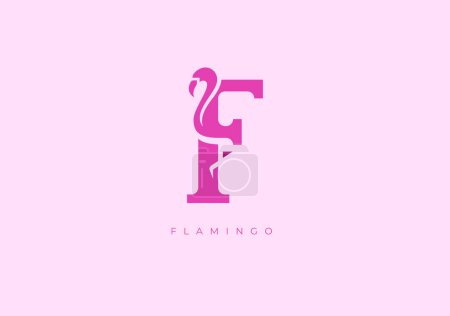 Photo for This is a modern logo of Flamingo, Great combination of Flamingo symbol with letter F as initial of Flamingo. - Royalty Free Image