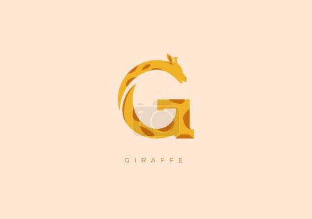 Foto de Este es un logotipo moderno de la jirafa, Gran combinación de símbolo de la jirafa con la letra G como inicial de la jirafa. - Imagen libre de derechos