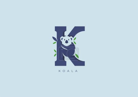 Foto de Este es un logotipo moderno de Koala, Gran combinación de símbolo de Koala con la letra K como inicial de Koala sí mismo. - Imagen libre de derechos