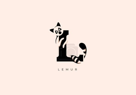 Illustration for This is a modern logo of Lemur, Great combination of Lemur symbol with letter L as initial of Lemur itself. - Royalty Free Image