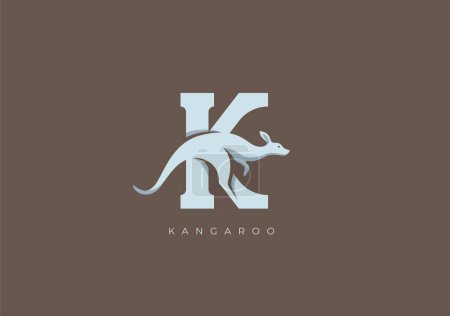 Foto de Este es un logotipo moderno de canguro, Gran combinación de símbolo de canguro con la letra K como inicial de canguro en sí. - Imagen libre de derechos