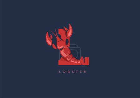 Photo for This is a modern logo of Lobster, Great combination of Lobster symbol with letter L as initial of Lobster itself. - Royalty Free Image