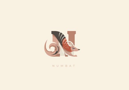 Foto de Este es un logotipo moderno de Numbat, Gran combinación de símbolo de Numbat con la letra N como inicial de Numbat sí mismo. - Imagen libre de derechos