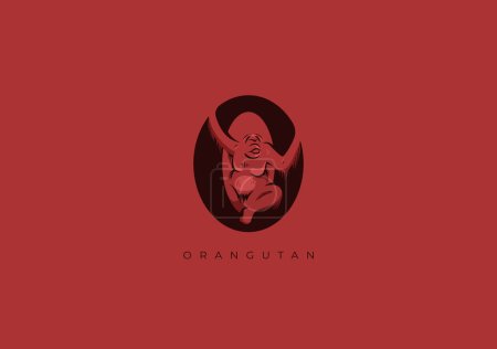 Photo for This is a modern logo of Orangutan, Great combination of Orangutan symbol with letter O as initial of Orangutan itself. - Royalty Free Image