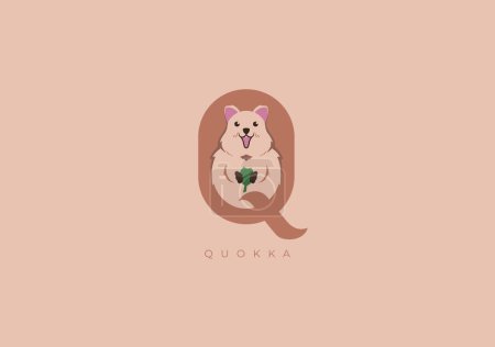 Foto de Este es un logotipo moderno de Quokka, Gran combinación de símbolo de Quokka con la letra Q como inicial de Quokka sí mismo. - Imagen libre de derechos