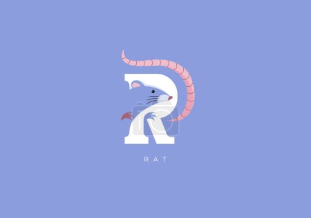 Foto de Este es un logotipo moderno de la rata, Gran combinación de símbolo de la rata con la letra R como inicial de la rata sí mismo. - Imagen libre de derechos