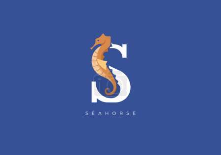 Photo for This is a modern logo of Seahorse, Great combination of Seahorse symbol with letter S as initial of Seahorse itself. - Royalty Free Image