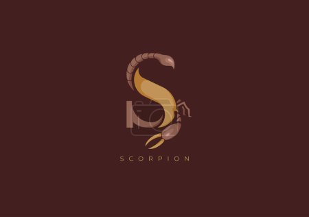 Téléchargez les illustrations : C'est un logo moderne de Scorpion, Grande combinaison de symbole Scorpion avec lettre S comme initiale de Scorpion lui-même. - en licence libre de droit