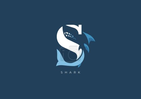 Photo for This is a modern logo of Shark, Great combination of Shark symbol with letter S as initial of Shark itself. - Royalty Free Image