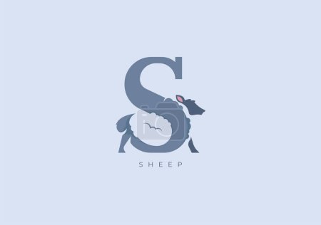 Foto de Este es un logotipo moderno de la oveja, Gran combinación de símbolo de la oveja con la letra S como inicial de la oveja sí mismo. - Imagen libre de derechos