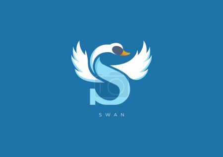 Photo for This is a modern logo of Swan, Great combination of Swan symbol with letter S as initial of Swan itself. - Royalty Free Image