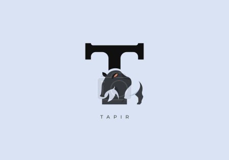 Foto de Este es un logotipo moderno de Tapir, Gran combinación de símbolo de Tapir con letra T como inicial de Tapir sí mismo. - Imagen libre de derechos