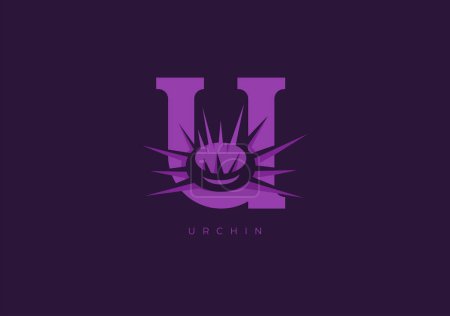 Photo for This is a modern logo of Urchin, Great combination of Urchin symbol with letter U as initial of Urchin itself. - Royalty Free Image