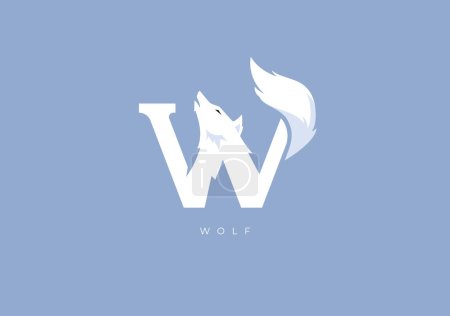 Foto de Este es un logotipo moderno de Lobo, Gran combinación de símbolo de Lobo con letra W como inicial de Lobo sí mismo. - Imagen libre de derechos