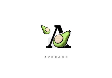 Photo for This is a modern Avocado Vector, Great combination of Avocado symbol with letter A as initial of Avocado itself. Nice for Logo, Monogram, Symbol or any graphic design needs. - Royalty Free Image