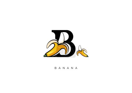 Foto de Este es un moderno Banana Vector, Gran combinación de Banana símbolo con letra B como inicial de Banana sí mismo. Niza para Logo, Monograma, Símbolo o cualquier necesidad de diseño gráfico. - Imagen libre de derechos
