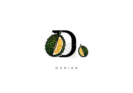 Photo for This is a modern Durian Vector, Great combination of Durian symbol with letter D as initial of Durian itself. Nice for Logo, Monogram, Symbol or any graphic design needs. - Royalty Free Image