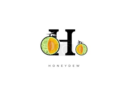Photo for This is a modern Honeydew Vector, Great combination of Honeydew symbol with letter H as initial of Honeydew itself. Nice for Logo, Monogram, Symbol or any graphic design needs. - Royalty Free Image