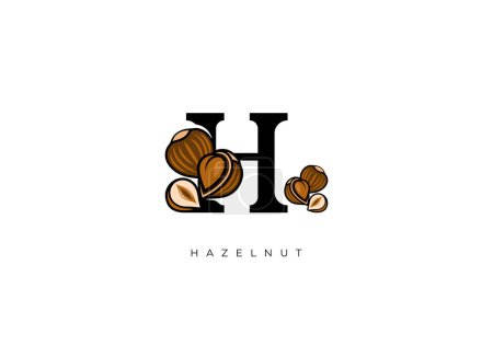 Photo for This is a modern Hazelnut Vector, Great combination of Hazelnut symbol with letter H as initial of Hazelnut itself. Nice for Logo, Monogram, Symbol or any graphic design needs. - Royalty Free Image